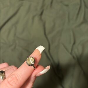 Elegant Silver Ring with Clear Gemstone